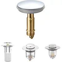 38mm Bathroom Sink Drain Stopper Plugs Bounce Push Button Click Clack Basin Drainer Plug Drain Button Waste Stopper