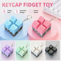 Heart-shaped Keycap Stress-relieving Toy Colorful Light Buttons Mechanical Keyboard Keychain Pendant Gift Ornament