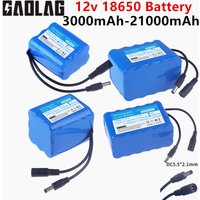 12V Rechargeable Battery 12V 21000mAh 18650 Lithium Battery Pack real Capacity DC 12.6V 21Ah CCTV Cam Monitor 12.6V Charger