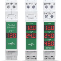 Din Rail Smart LED Digital DC11V-310V Direct Current Voltage Meter Numeric Display Voltage Gauge for Electronics