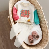 Mode Baby Mädchen Kleidung Set Frühjahr Baumwolle Mädchen Pullover Anzug + Hosen Neugeborenen Romper Neugeborenen Baby Mädchen Kleidung Outfits