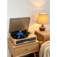 1pc Portable Retro Turntable 3-Speed Vinyl Player USB Type C Built-in Battery Wireless Support AUX-IN RCA Headphone Jack