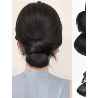 Synthetic Claw clip women's ponytail, flower bud head, curly hair, fluffy wig, hair accessory