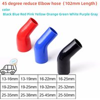 3PLY 102mm Length Black 45 degree Reducer Elbow Hose ID 13 16 19 22 25 32 35 38 45MM Car Accessories Cold Intake Silicone Tube