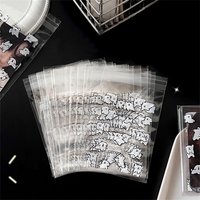 50pcs Cute Puppy Transparent Packaging Bags Simple Small Greeting Card Star Storage Protective Cover Card Collect Sorting Bag