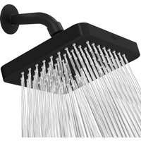 New 6 inches High Pressure Rain Shower Head with Arm 1min Installation Polished Chrome Rainfall Showerhead Anti-Clogging Nozzles