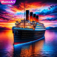 Momoart Diamond Embroidery Ship Landscape DIY Painting Full Square Round Diamond Mosaic Cross Stitch Handmade Unique Gift