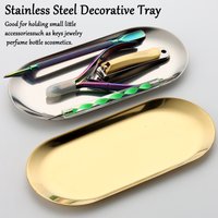 Square Stainless Steel Cosmetic Storage Tray Manicure Nail Art Plate Tweezers Clippers Pen Container False Nails Dish Tools