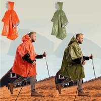 Emergency Water Proof Raincoat Aluminum Film Disposable Poncho Cold Insulation Rainwear Blankets Survival Tool Camping Equipment