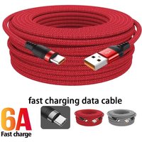 1m 1.5m 2m 3m 5m 8m 6A USB TYPE C Fast Charge Cable Braided Extended Data Transmission Cable For iPhone Huawei VIVO OPPO Realme