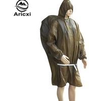 Hooded Rain Poncho with Pocket for Adults, Waterproof Lightweight Unisex Raincoat for Hiking, Camping Emergency