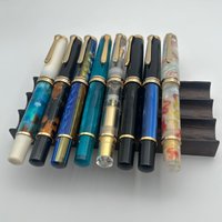 Admok M800 Pen Black Amber Acrylic Piston Fountain Pen Bock Nib F M B 0.5 0.7 1.0MM Nib Golden Clip Writing Office Gift Pen