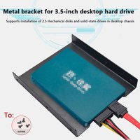 Black 2.5" Skids For SSD To 3.5" Bay Caddy Tray Hard Drive HDD Metal Mounting Dock Tray Bracket Adapter Converter Enclosure