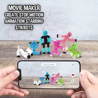 Movable Joint Stickman Action Figure, Creative DIY Animation Figurine with Suction Cup, Poseable Photography Props Ornament