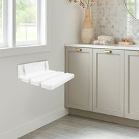 12.6*13.38inch Wall Mounted Folding Shower Seat Stool Capacity 130kg Bathroom Foldable Shower Seating Chair Folding Bath Seat