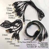 1 Set Multifunctional USB Gaming Cable 1To 5/8 Charger Connector for New3DS NDSL Wii U PSP1000/2000 - Durable Gaming Accessories