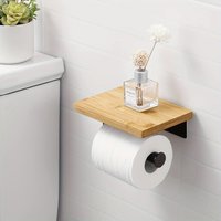 Paper Holder With Mobile Phone Placement Shelf Toilet Roll Paper Storage Shelf Tissue Paper Towel Holder Bathroom Accessories