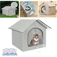Outdoor Cooling Cat House Waterproof & Insulated Pet House Weatherproof Wild Cat Shelter for Summer Outside Feral Cat Shelter