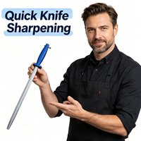 12'' Professional sharpening rod Chef Knife Sharpener Honing Steel bar Kitchen Knife Stainless Steel Sharpening Stick