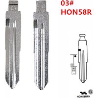 10pcs #03 HON58R Key Blank LISHI HON58 Uncut Flip Blade for Old Honda Odyssey Accord Key Uncut Blank Car-styling Car Key Blanks