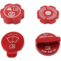 4PCS Aluminum Engine Oil Cap Radiator Water Tank Cover Trim Red for Corvette C8 2020-2024
