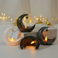 1pc Ramadan Decoration LED Moon Candlestick Lamp Islamic Muslim Eid Mubarak for Ramadan Kareem Home Decor Lamp Party Gifts