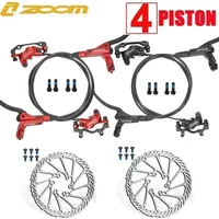 ZOOM 4 Piston Hydraulic Disc Brake Set HB876 Bicycle Brakes Kit Oil Pressure MTB Brakes with 160mm Rotor Bicycle Accessories