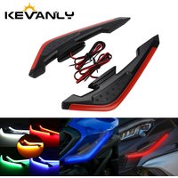 1 pair Motorcycle Front Side Wing LED Light Kit Aerodynamic Wing Lights Universal Spoiler Lamp Motorcycle Decorative Accessories