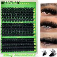 15Row 60D-200D 5D Fluffy Thick Lashes Clusters 10-16mmMix Wispy Individual Lashes Extensions Clusters DIY Makeup False Eyelashes