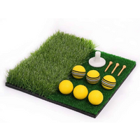 Dual Surface Turf Golf Practice Hitting Mat Portable Golf Hitting Mat Rubber Tee Holder and 6 Golf Practice Balls Included