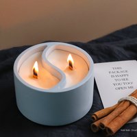 Taichi Shape Candle Jar Clay Silicone Molds Flowerpot Concrete Cement Mould Storage Box Gypsum Plaster Resin Mold Home Decor