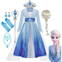 Frozen Elsa Princess Dress Vestidos For Girl Birthday Party Long Sleeve Halloween Cosplay Carnival Clothing Kids Dress For Kids