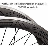 700C Carbon Clincher Road Bike Wheels 38/50/60mm Alloy Brake Surface Ceramic Hub Width 23mm Clincher Carbon Road Bike Wheelset