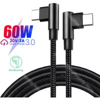 60W USB C to USB Type C Cable PD 3A Fast Charging Phone Charger Cord For Huawei Samsung S21 Xiaomi POCO 3 Macbook iPad Pro 2/3m