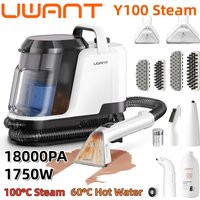 Uwant Y100 Steam 18000Pa Odkurzacz parowy do dywanów 1750W 100 ° C Steam 60 ° C Zmywarka parowa wielofunkcyjna do sof, samochodów, butów, sierści