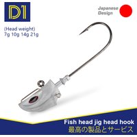 D1 New Zinc Alloy Hook 7g 10g 14g 21g Head Jig Weight Strong and Sharp Fishing Tackle of Environmental Protection Materials