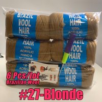 15m Long Soft African Brazilian Wool Eco-Friendly Synthetic Hair Extensions for Braiding Hair Pre stretched, Ideal for Women's