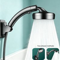 1pc Dual Modes Shower Head Spray Top Spray High Pressure Shower Head One-Key Stop Water Sprayer Faucet Bathroom Accessories