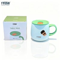 TYESO 355ml With Coffee Stick Vacuum Insulated Mug with Ceramic Coating Inner One-Handed Open Lid Coffee Cup for Hot Cold Drinks