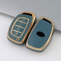 4 Bottons Silver Soft Tpu Car Key Case Cover for Hyundai Ix35 I40 I20 Tucson Elantra Creta Sonata Ioniq Accent Creata Accessorie