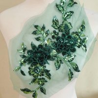 1Piece Lace Fabric Embroidery Sequins Flowers Mesh Patch Sewing DIY Repair Clothing Accessories