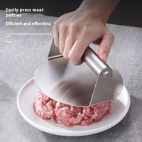 Stainless Steel Burger Press Kitchen Tool High Quality Durable Practical Smash Hamburger Patties Meat Masher Circular Meat
