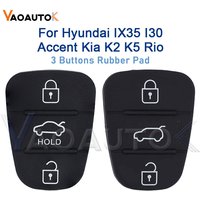 Replacement 3 Buttons Rubber Pad Car Key Shell For Hyundai IX35 I30 Accent Kia K2 K5 Rio Flip Remote Car Key Push-button Replace