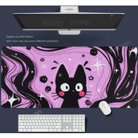 Line Cat Mouse Pad Office Mouse Pad with Wrist Support Games Desk Mat,tNon-Slip desk mat,Gaming Mouse pads