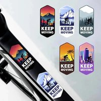 AliExpress NONE 2Pieces KEEP MOVING Mountain Bike Stickers - Waterproof Hexagonal Frame Sticker