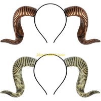 DXAE Foam Goat Horn Costume Headwear For Theater Performances Dressingup Headpiece