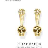 Ear Jackets Skull Stud Earrings Europe Style Fine Jewerly For Women Vintage Gift In Pure 925 Sterling Silver