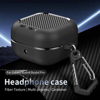 Earphone Protective Cover For Samsung Galaxy Buds 4 Buds 4 Pro Cover With Keychain Accessories Shockproof Carbon Fiber Bag Funda