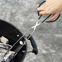 1pc BBQ Charcoal Tongs, Long And Heat-Resistant Barbecue Carbon Clamp,Stainless Steel BBQ Tool for Food ,Wood Charcoal, Fire Pit