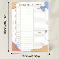 Magnetic Weekly Meal Planner Pad for Fridge, Menu Notepad with Grocery List & Snacks Section, 100Gsm Paper